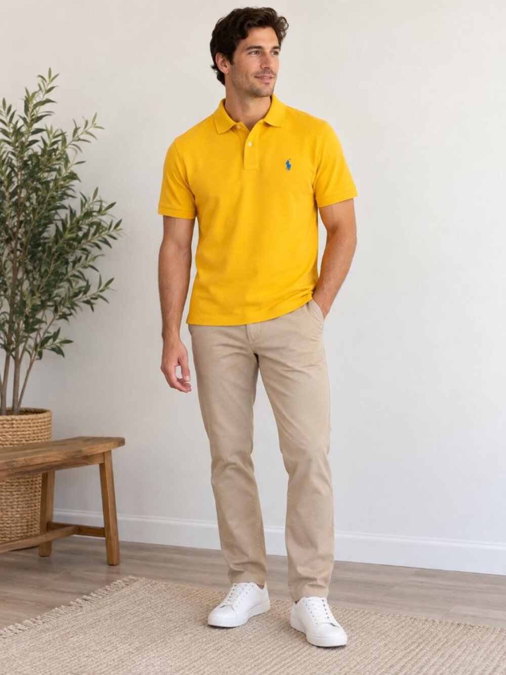 Polo Ralph Lauren Men's Yellow Classic Fit Polo Shirt Size M